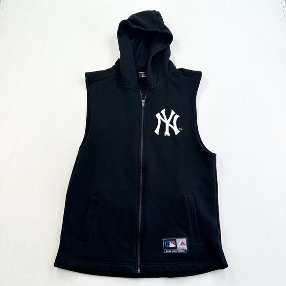 Gildan Other - New York Yankees Jumper Mens Medium M Black MLB Full Zip Hooded Sleeveless Adult